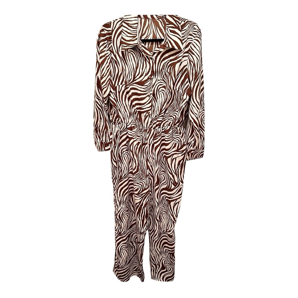 Brown Print Jumpsuit – Size 0XL